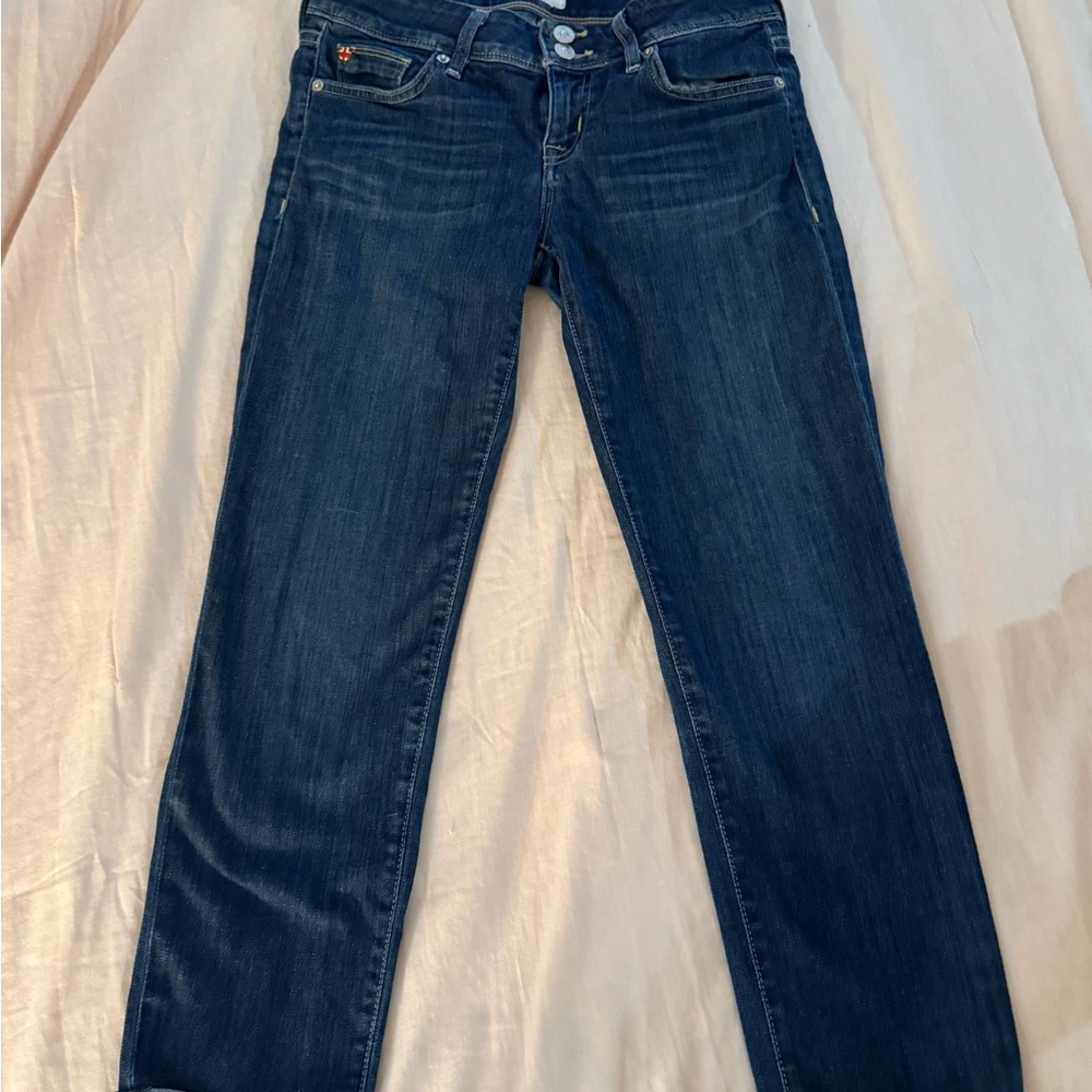 Hudson Jeans Cuffed Stretch in Dark Blue Wash